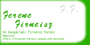 ferenc firneisz business card